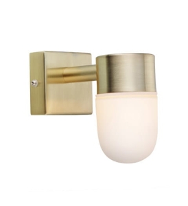 MENTON Kinkiet 1L Złoty Szczotkowany/Opal IP44 106374 Markslojd