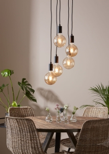 SKY Pendant 5L Round Black 107467 Markslojd