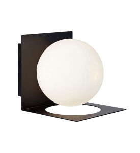 ZENIT Wall 1L IP44 Black/Opal  107495 Markslojd