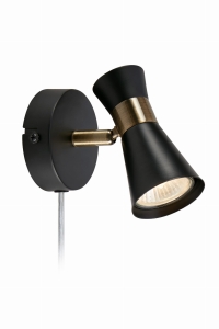 FOLIE Wall 1L Black/Antique Brass 108625 Markslojd