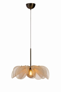 STYRKA Pendant 1L 63cm Beige/ Antique Brass/Amber 108659 Markslojd