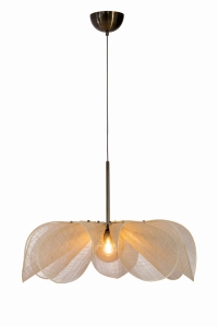 STYRKA Pendant 1L 75cm Beige/Antique Brass/Amber  108661 Markslojd