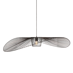Druciany, czarny żyrandol do eleganckiego biura KP-21 z serii KAPELUSZ Kaja Lighting