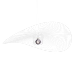 Designerski, duży, biały, druciany żyrandol KP-21 z serii KAPELUSZ Kaja Lighting