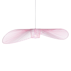 Różowy, druciany, duży żyrandol do salonu KP-21 z serii KAPELUSZ Kaja Lighting