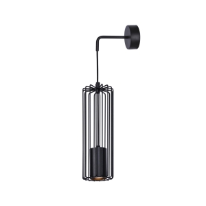 Dekoracyjny czarny kinkiet z drucianym kloszem K-4934 z serii FALCON Kaja Lighting