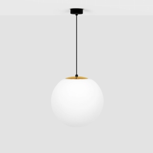 Żyrandol z dużym białym kloszem 30 cm K-4912 z serii ISLA Kaja Lighting