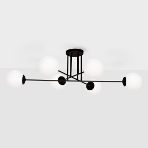 Nowoczesna lampa sufitowa z białymi kloszami K-4925 z serii SAVOY Kaja Lighting