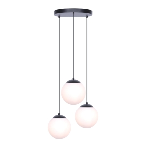 Lampa wisząca z trzema białymi matowymi kloszami K-4746 z serii CAMINA Kaja Lighting
