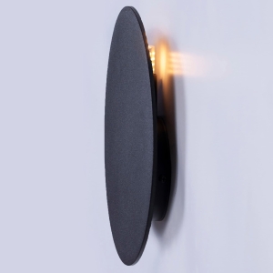 Minimalistyczny, czarny kinkiet o średnicy 30cm K-4636 z serii REGA Kaja Lighting