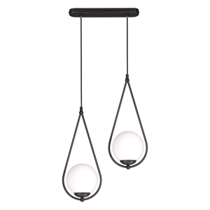 Lampa wisząca z mlecznymi kloszami, nad stół K-4771 z serii NEVE BLACK Kaja Lighting