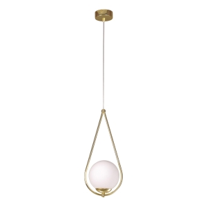 Pojedyncza, złota łezka wisząca z kloszem K-4775 z serii NEVE GOLD Kaja Lighting