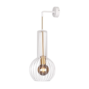Kinkiet ze złotą oprawką w stylu rustykalnym K-4528 z serii ARVI WHITE Kaja Lighting