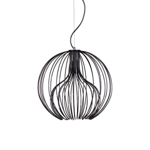 Żyrandol z drucianym, okrągłym kloszem K-3405 CZARNY z serii TORI Kaja Lighting
