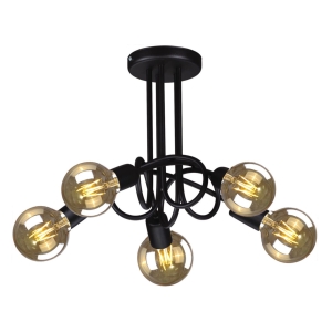 Pięcioramienna, loftowa lampa sufitowa bez kloszy K-3621 z serii DEZE Kaja Lighting