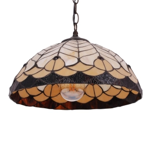 Lampa wisząca z szerokim, witrażowym kloszem K-P161551 z serii SARGAN Kaja Lighting