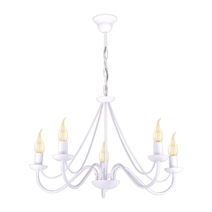 Biała lampa wisząca imitująca świecznik K-3996 z serii BARTEZ II Kaja Lighting
