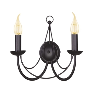 Dwuramienny, czarny kinkiet świecznikowy K-3527 z serii PERSEO Kaja Lighting