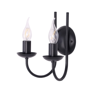 Czarny, podwójny kinkiet w stylu industrialnym K-4973 z serii HARIS Kaja Lighting