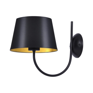 Stylowa lampa ścienna z czarno-złotym abażurem K-4337 z serii SASTO Kaja Lighting