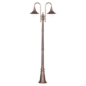 Wysoka dwuramienna latarnia ogrodowa K-8127 CZARNY/ZŁOTY z serii BOSTON Kaja Lighting