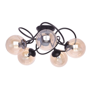 Okazała lampa sufitowa z bursztynowymi kloszami K-5127 z serii FLORO Kaja Lighting