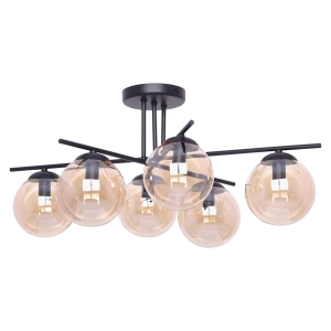 Bursztynowa lampa sufitowa z czarną konstrukcją K-5162 z serii DELTA Kaja Lighting