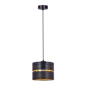 Czarna lampa wisząca z dwuczęściowym abażurem K-5220 z serii ZIMBO Kaja Lighting