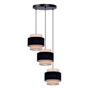 Potrójna lampa wisząca z abażurami, do salonu K-5232 z serii GATO Kaja Lighting