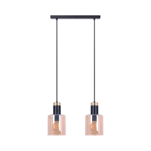 Podwójna, bursztynowa lampa wisząca na listwie  K-5256 z serii ALTO Kaja Lighting