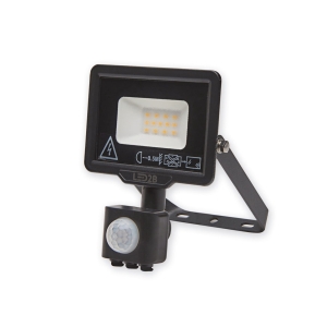 Naświetlacz LED oprawa halogenowa z czujnikiem ruchu 10W 800lm czarna IP65