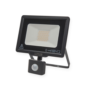 Naświetlacz LED oprawa halogenowa z czujnikiem ruchu 30W 2400lm czarna IP65