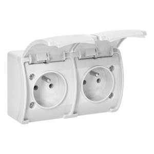 Gniazdo podwójne 2x2P+Z AQUATIC, IP44, białe OR-OE-7106/W Orno