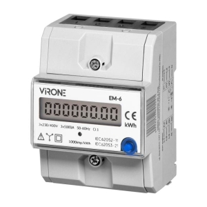 3-fazowy wskaźnik zużycia energii elektrycznej 80A 2 moduły, DIN TH-35mm