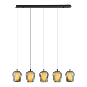 Lampa Wisząca Keso 5xLED czarna PL0141-5 Yaskr