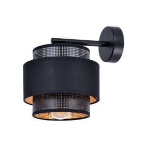 Efektowny kinkiet, czarno-złoty, do sypialni K-5284 z serii AMOS Kaja Lighting