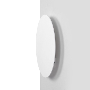 Biały kinkiet, koło o średnicy 30cm, do korytarza K-5322 z serii PERO Kaja Lighting