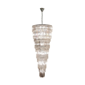 Lampa wisząca żyrandol szklany do holu 2m LUXE Chrom E14 19002/40-CHR Zuma Line