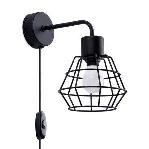 Kinkiet SUBA czarny E27 1x15W IP20 SL.1164 SOLLUX