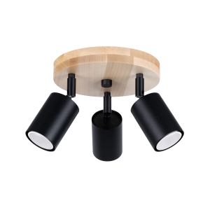 Plafon VERDO 3P czarny GU10 3x10W IP20 SL.1292 SOLLUX