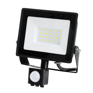 Naświetlacz z czujnikiem ruchu czarny LED 30W 4000K barwa neutralna IP44