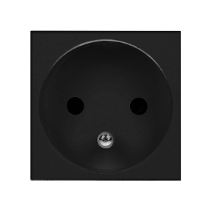 Gniazdo czarne modułowe 45x45mm 1x2P+Z, typ E french, 16A 250V Orno