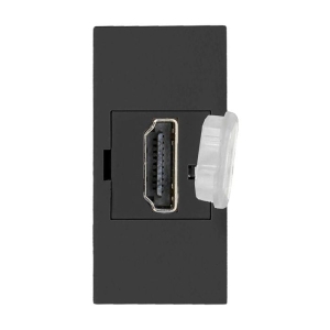 Gniazdo modułowe HDMI 22,5x45mm czarne z zaślepką
