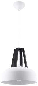 Lampa wisząca CASCO biała/czarna E27 1x60W IP20 SL.0387 SOLLUX