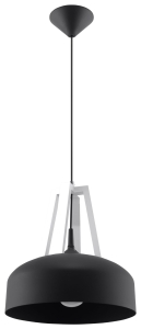 Lampa wisząca CASCO czarna/biała E27 1x60W IP20 SL.0389 SOLLUX