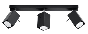 Lampa sufitowa MERIDA 3 czarny GU10 3x40W IP20 SL.0101 SOLLUX