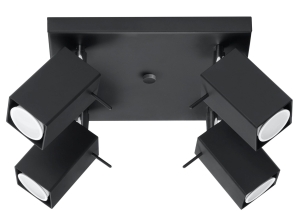 Lampa sufitowa MERIDA 4 czarny GU10 4x40W IP20 SL.0102 SOLLUX