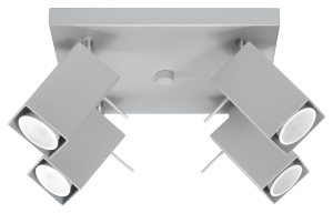Lampa sufitowa MERIDA 4 szary GU10 4x40W IP20 SL.0458 SOLLUX