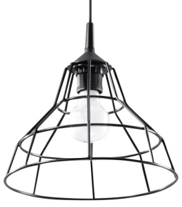 Lampa wisząca ANATA czarna E27 1x60W IP20 SL.0146 SOLLUX