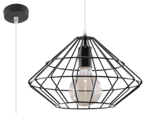 Lampa wisząca UMBERTO czarna E27 1x60W IP20 SL.0294 SOLLUX